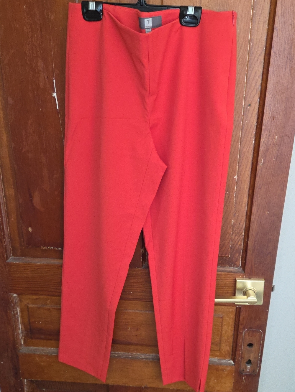 Tristan Bright Orange Red Tailored Straight-Leg Pants